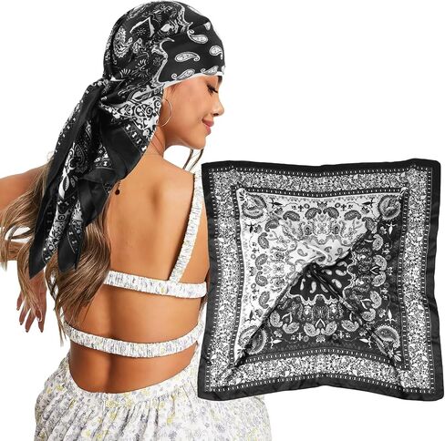 Silk Like Head Scarf for Women, Silk Hair Wrap for Sleeping, Women's Scarves & Wraps, 35in x 35in Bandanas for Women in Saudi Arabia