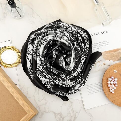 Silk Like Head Scarf for Women, Silk Hair Wrap for Sleeping, Women's Scarves & Wraps, 35in x 35in Bandanas for Women in Saudi Arabia