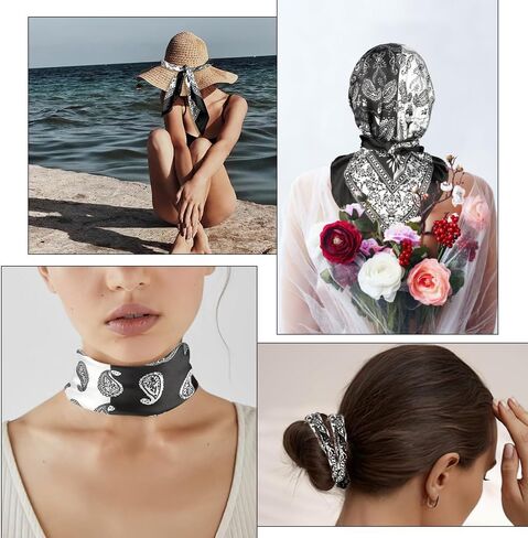 Silk Like Head Scarf for Women, Silk Hair Wrap for Sleeping, Women's Scarves & Wraps, 35in x 35in Bandanas for Women in Saudi Arabia