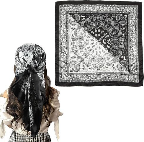 Silk Like Head Scarf for Women, Silk Hair Wrap for Sleeping, Women's Scarves & Wraps, 35in x 35in Bandanas for Women in Saudi Arabia