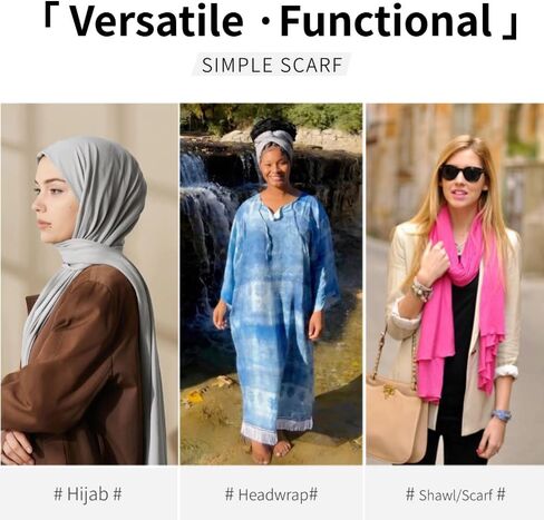 Muslin Hijab Scarf for Women Long Headscarves Fashion Head Wraps Soft Shawls in Kuwait
