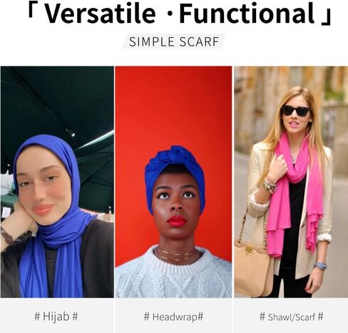 Muslin Hijab Scarf for Women Long Headscarves Fashion Head Wraps Soft Shawls in Kuwait