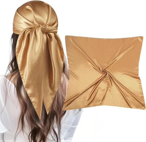 35 "وشاح رأس ساتان كبير مربع - 3pcs الحرير مثل الأوشحة الحريرية الحرير باندانا ساتان الشعر in Kuwait