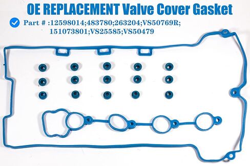 VS50769R for Chevy Malibu 2.4 valve cover gasket Chevy HHR Cobalt Pontiac G5 G6 SATURN 2.2L 2.4L Engine Cover Gasket Seal 2006 2007 2008 2009 2010 2011 2012 60 07 08 09 10 11 12 Replace 12598014. in Saudi Arabia