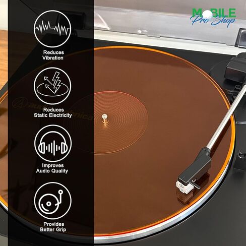 Acrylic Turntable Mat-Platter Vinyl Slipmat for 12 Inches LP Players-Reduced Noise & Improves Sound Quality & Provides Tighter Bass-Anti Static Record Player Mat. in Kuwait