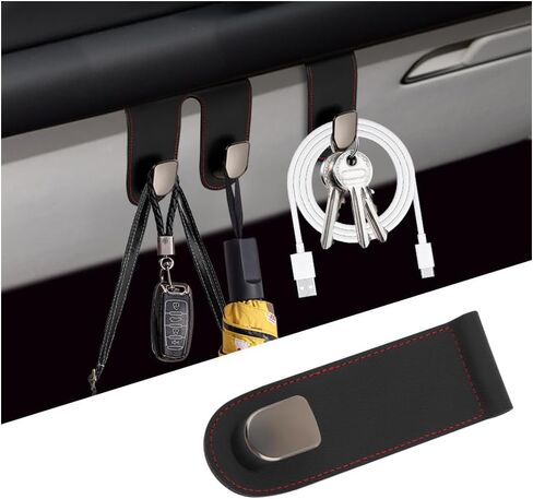 Leather Glove Box Organizer for Car Purse Hanger,Glove Compartment Hooks Provide Car Hooks for Purses and Bags,Stylish Purse Hanger for Car,Suvs,Trucks (Double Hook) in Kuwait