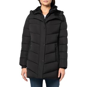 Calvin Klein Women's Long Bib-front Puffer Jacket