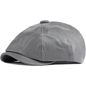 غلاف Newsboy للرجال ، Classic Pu Leather Cabbie Beret Cap 8 Panel Gatsby Ivy Irish Painter Flat Hat ، 56-58 سم