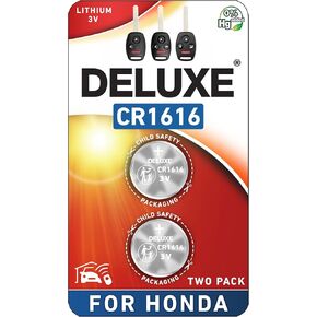 Key Fob Replacement Batteries for Honda CR1616 (Accord 03-13, Civic 06-13, CRV 05-13, Pilot 05-15, Odyssey 05-17, Fit 07-14, Ridgeline 06-14) Key Remote (Pack of 2) (Check Fitment Guide)