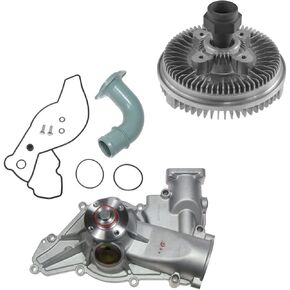 TRQ Radiator Cooling Fan Clutch & Water Pump Kit Compatible with Ford 7.3L Turbo Diesel