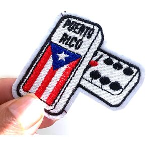 Puerto Rico Domino Double six set Patch - Versatile Iron-On or Sew-On Clothing Accessory to Display Your Puerto Rican Pride