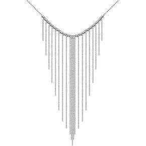 925 Sterling Silver Shandelier Shape Fringe Chain شرابات القلادة عبارة