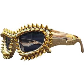 laureles Sparkling Rhinestone Oversized Women's Y2K Sunglasses Rivet Cat Sunglasses Men Driving Punk Sun Glasses