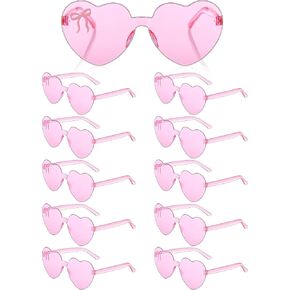 Photect 12 pcs pink bow bow remless heart heart heart heart coquette coquette party supplies heart sunglasses pink eyeglasses colored eyewear glasses for women girl birth