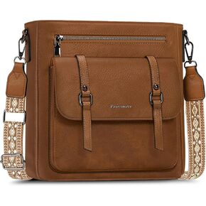 RAINSMORE Crossbody Bag for Women, Waterproof Leather Crossbody Purses Lightweight Handbags Shoulder Bag Travel Purse