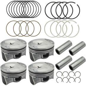 STD Engine Piston & Ring Set, 234102G450 230402G410 Replacement Piston & Pin & Piston Ring Compatible with Genesis G70/with Hyundai Sonata Santa Fe Sport/with Kia Optima Sorento 2.0L Turbo