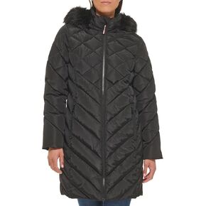 Tommy Hilfiger Women's Faux Fur Trimmed Long Puffer
