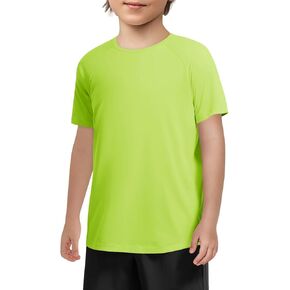 Haloumoning Boys Short Sleeve Athletic T-Shirts Kids Basic Quick Dry Lightweight Performance Tees 5-14 Years in Kuwait