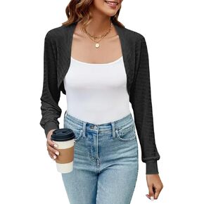 Imily Bela Women's Summer Cropped Cardigan Casual Long Sleeve Knit Sweaters Open Front Bolero Shrugs for Dresses in Kuwait