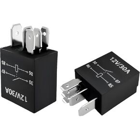 2 PCS 30A Starter Relay, 5 Pin 12 V Multi-Purpose Relay, Waterproof Heavy Duty Auto Relay, Automotive Engine Standard Relay Replacement Parts, Universal Car Accessories