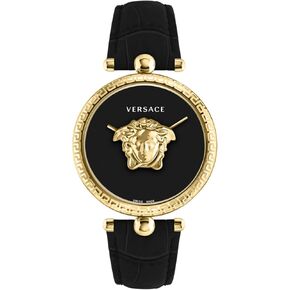 Versace Palazzo Empire Collection Luxury Womens Watches مع حزام أسود واتصل يضم علبة ذهبية