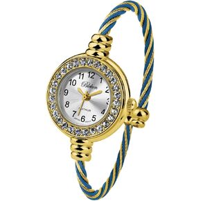 مجموعات Blekon Cuff Watch - Round Round Adalog Display الأرقام العربية 23 ملم سوار سلك سوار للنساء