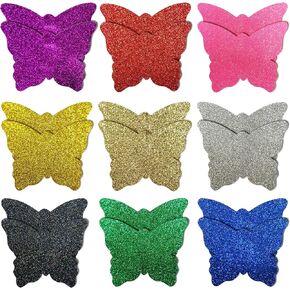 Glitter Sparkle Butterfly Pasties Nipple Covers for Women - Waterproof, Adhesive, Disposable Breast Stickers & Petals for Rave Parties, Pool Parties, Festivals & Club Outfits Multi