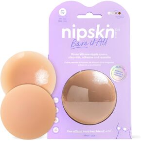Bare It All Ultra-thin, Adhesive, And Reusable Round Silicone Nipple Covers for Women - Medium Cappuccino