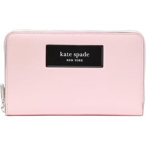 kate spade new york Label Smooth Leather Medium Zip Around Wallet, Pastry Pink