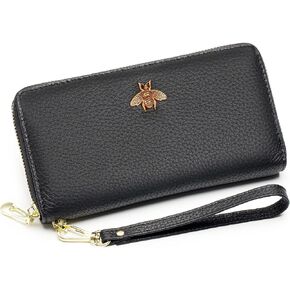 محفظة معصم Imeetu Leather للنساء مع حامل بطاقة الائتمان ، وحزام Zip Coin Pocket & Wrist