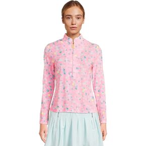 Jamie Sadock Women's Sunsense Cubo Print Long Sleeve 1/4 Zip Sun Protection Top