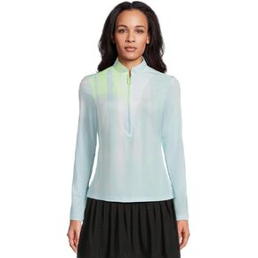 Jamie Sadock Women's Sunsense Kinetic Print Long Sleeve 1/4 Zip Sun Protection Top