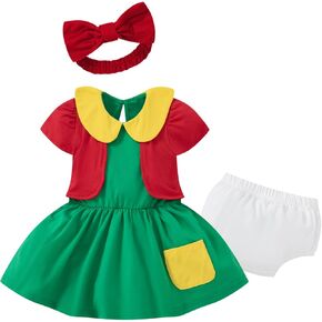 Baby Toddler Girl Dress with Bloomer Short Halloween Movie Costume with Diaper Cover