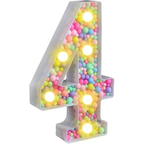 Light Up Letter M - Mosaic LED Marquee Letter Sign Macaron 3D Rainbow Table Centerpieces for Girls Night Light Birthday Pastel Sweet Theme Party Decoration