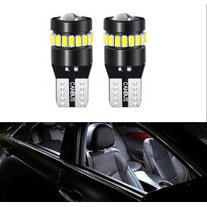 2 PCS T10 LED LED ، 194 W5W 168 High Brudnness Brightness Bulb مع العدسة ، والتوصيل والتشغيل Long Life Map Light Light Light ، Universal لمعظم السيارات (بيضاء)