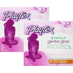 Playtex Gentle Glide Clide مع حماية طبقة ثلاثية ، Super Plus ، 36 عدد (حزمة 2)