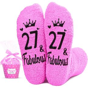 HAPPYPOP Birthday Gift Ideas for Women - Socks for 27 28 29 30 Year Olds Women Men