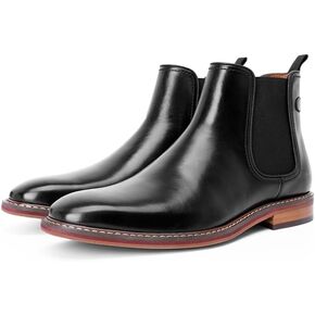 DESAI Black Chelsea Boots Genuine Calf Leather Bottom Outsole Calf Leather Upper Leather Inner Handmade Boot Shoes for Men.