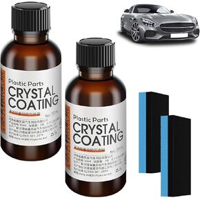 2PCS Car Plastic Plating Refurbishing Agent,Car Plastic Plating Refurbishing Agent,Crystal Coating for Car Plastic Parts with Sponge,Nano Coating Agent,Easy to Use,for DIY, Automotive