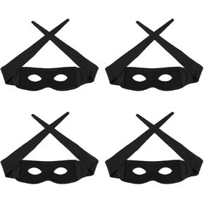 4 PCS أسود العين قناع الأزياء اللصين قناع Halloween Aseme Eye Mask Maskerade Sbober Mask Increaring Cosplay Party Partice Up Aud up