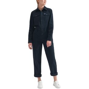 HISEA Women's Flex Long Sleeve Coveralls, Women Relaxed Fit Work Casual Twill Coverall with Elastic Waist and Pocket