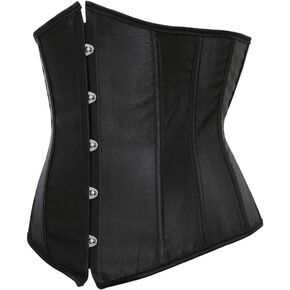 Women's Gothic Classic Satin Lace Up Boned Underbust Corsets Bustiers Top