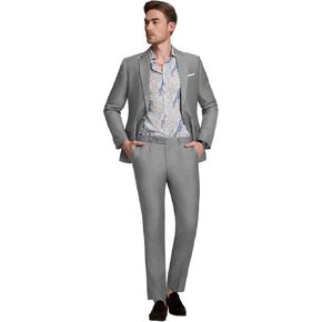 Men 2 Piece Suit Set Tencel Linen Men Suit Blazer Pants Lightweight Slim Fit Prom Tuxedo for Summer Beach Wedding