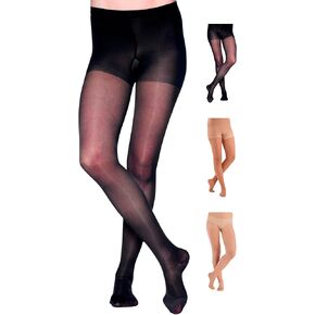 Made in USA - Extra Wide Womens Compression Pantyhose 20-30mmHg - Sheer Graduated Compression Stockings for Women Circulation during Pregnancy - Black, 2X-Large - A207BL5