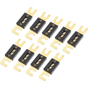 Motoforti 9pcs 275a Gold Tone Plated ANL Fuse Universal for Dultters Car Carn Truck Audio Long