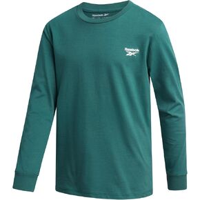 Reebok Boys' Athletic Long Sleeve T-Shirt - Cotton Blend Active Workout Gym and Running Top for Boys (Sizes: 8-14)