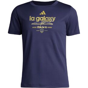 Adidas Kids 'Los Angeles Galaxy Vintage World قبل اللعبة القصيرة تي شيرت