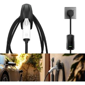 SEVEN SPARTA EV Charger Holder Wall Mount, Outdoor/Indoor Electric Vehicle Charging Nozzle Holster Dock Compatible with All J1772 EVs Wall Connector