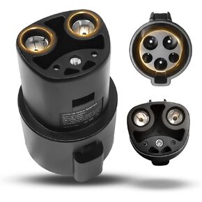 Wigoo 2025 Upgrade J1772 to Tesla Charger Adapter [Insulating Cap, Safe Up 100%] 80A 240V for Model 3/Y/S/X Cybertruck, All-Weather Smooth Connect to J1772 Charge Stations, Accessories for Tesla Only