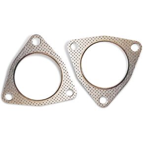 حزمة واجهة أنابيب عادم حزمة 2 حزمة ، معرف 2.99 "/76 مم معرف ثلاث حفر ، حلقة ختم مقاومة عالية للدرجات ، إكسسوارات حشية مقاومة للتسرب ، عالمي للسيارات (الفضة)